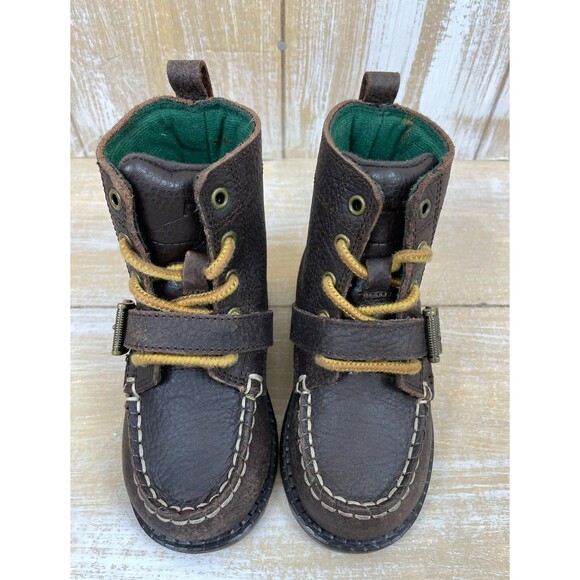 Polo Ralph Lauren Boys Brown Ranger Leather Boots New Size 7